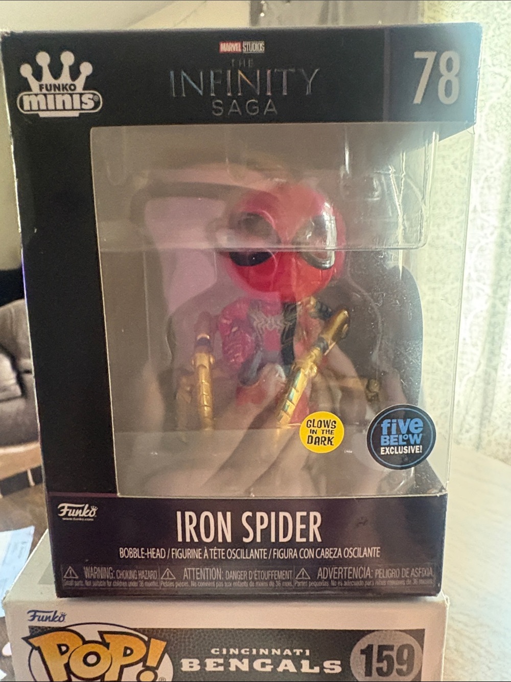Funko Iron Spider Mini Pop Vinyl - Red & Gold
